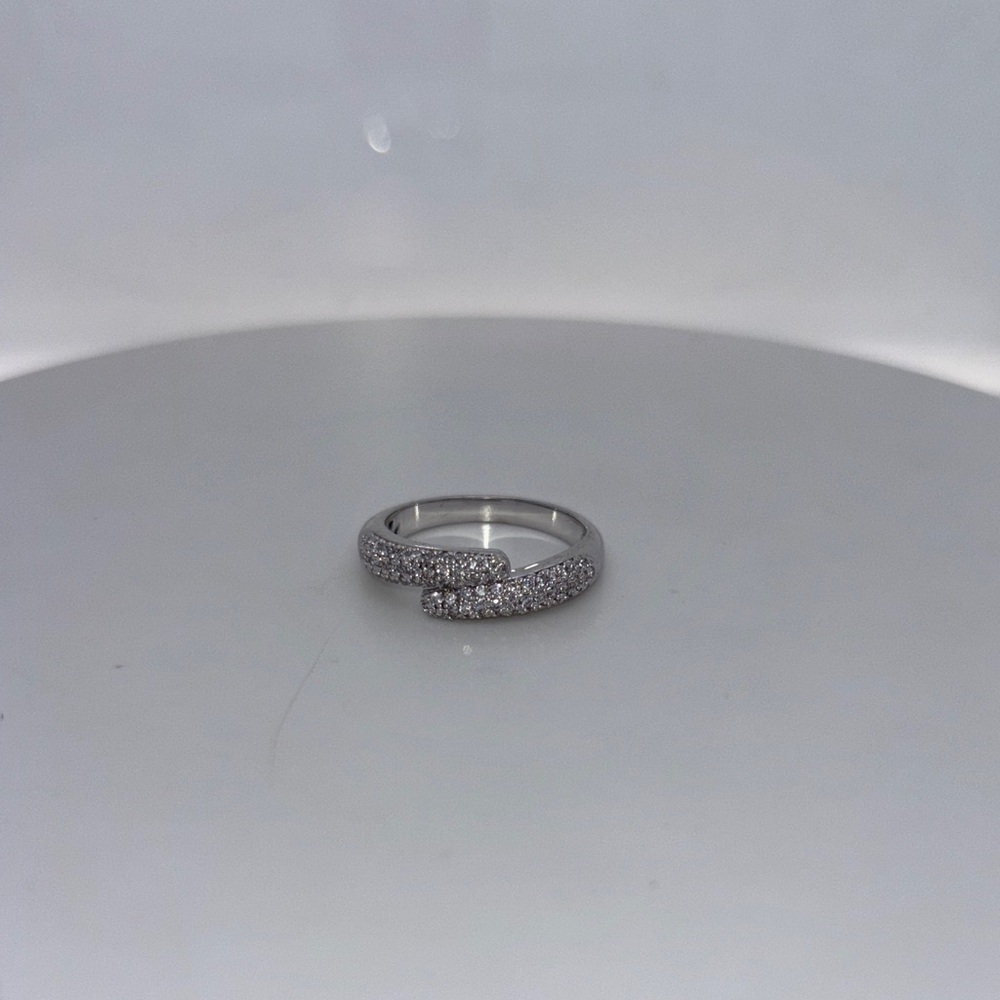 Crystal Pavé Wrap Ring in Silver Tone - Women's Jewelry